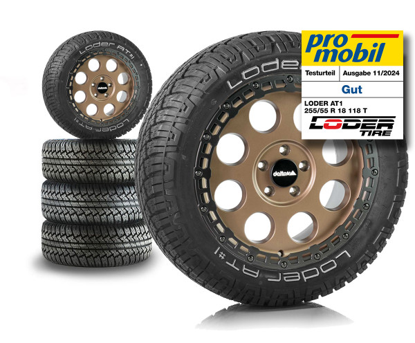 Komplettradsatz Klassik_B Rugged Bronze 18" | Loder AT1 255/55R18