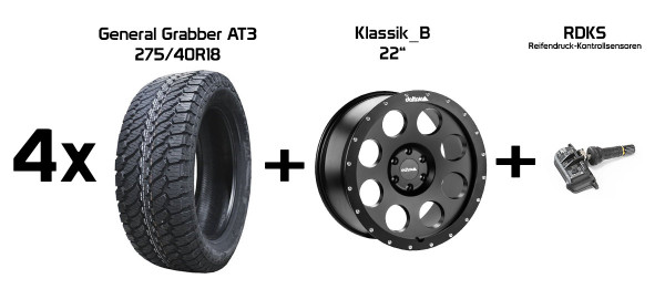 Complete Wheel Set Klassik_B 22" | General Grabber AT3