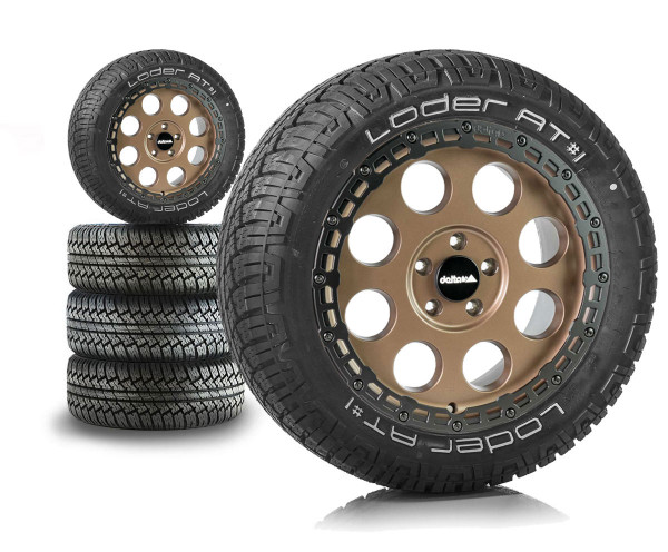 Komplettradsatz Klassik_B Rugged Sahara Bronze 18x8.5 | Loder AT#1 235/55R18