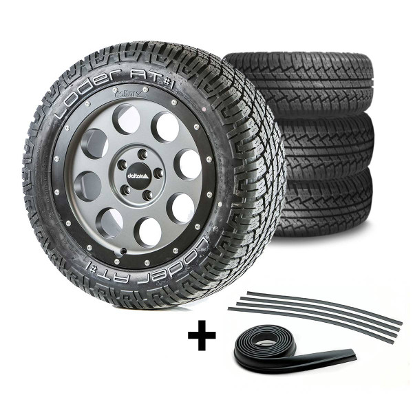Komplettradsatz Alurad Klassik_B 18x8.5" Gunmetal Grey | Loder AT#1 255/55 R18