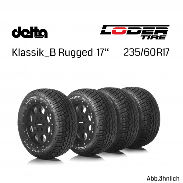 Komplettradsatz Klassik_B Rugged 17x8 mit Loder AT#1