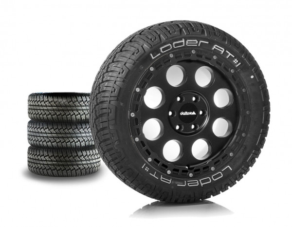 Komplettradsatz Klassik_B Rugged Schwarz 18x8.5 | Loder AT#1 235/55R18