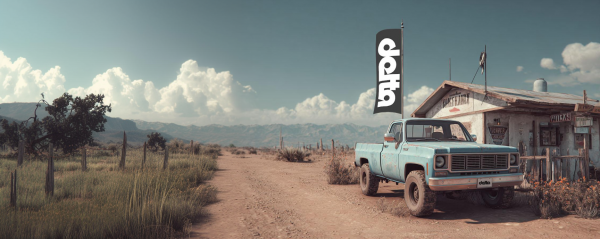 Flagge "delta4x4" Logo weiß