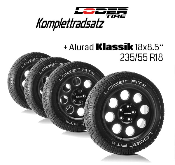 Komplettradsatz Klassik 18x8.5 (ET55) mit Loder AT#1