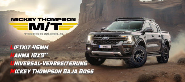 Komplettumbau Ford Ranger mit Liftkit, Hanma und Mickey Thompson 33x12.5R18