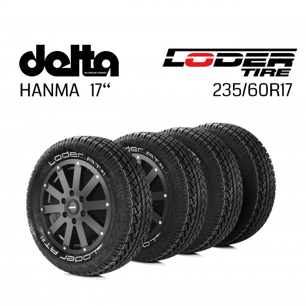 Komplettradsatz Hanma 17" mit Lodertire AT#1