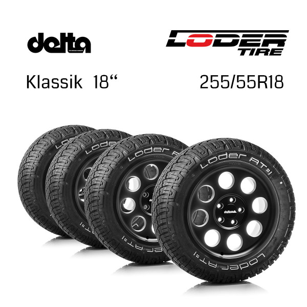 Komplettradsatz Klassik 18" mit Lodertire AT#1