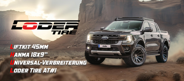Komplettumbau Ford Ranger mit Liftkit, Hanma und Lodertire 305/60R18